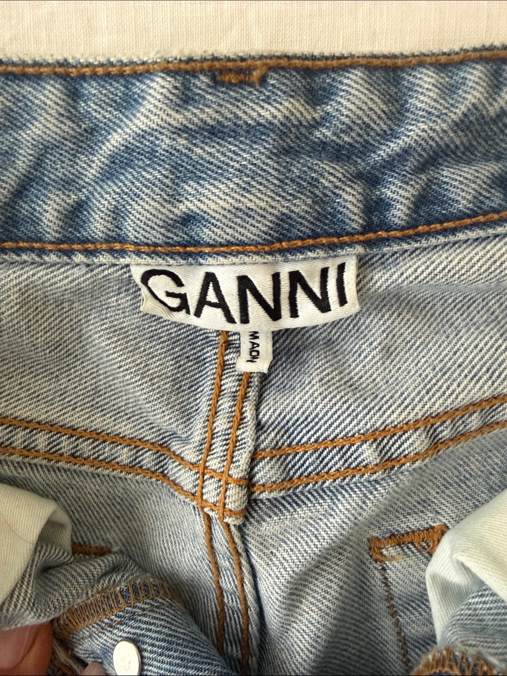 Ganni Light Blue Straight Leg Jeans - Picture 2 of 8